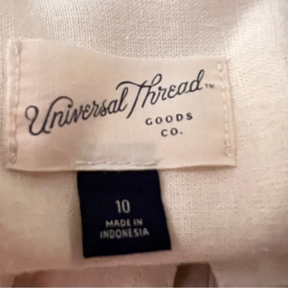 Universal Threads Cream Short Sleeve Linen Boilersuit Jumpsuit Womens Size 10 - Picture 7 of 12